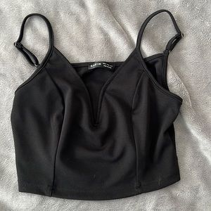 Cute black tank top with cute low front